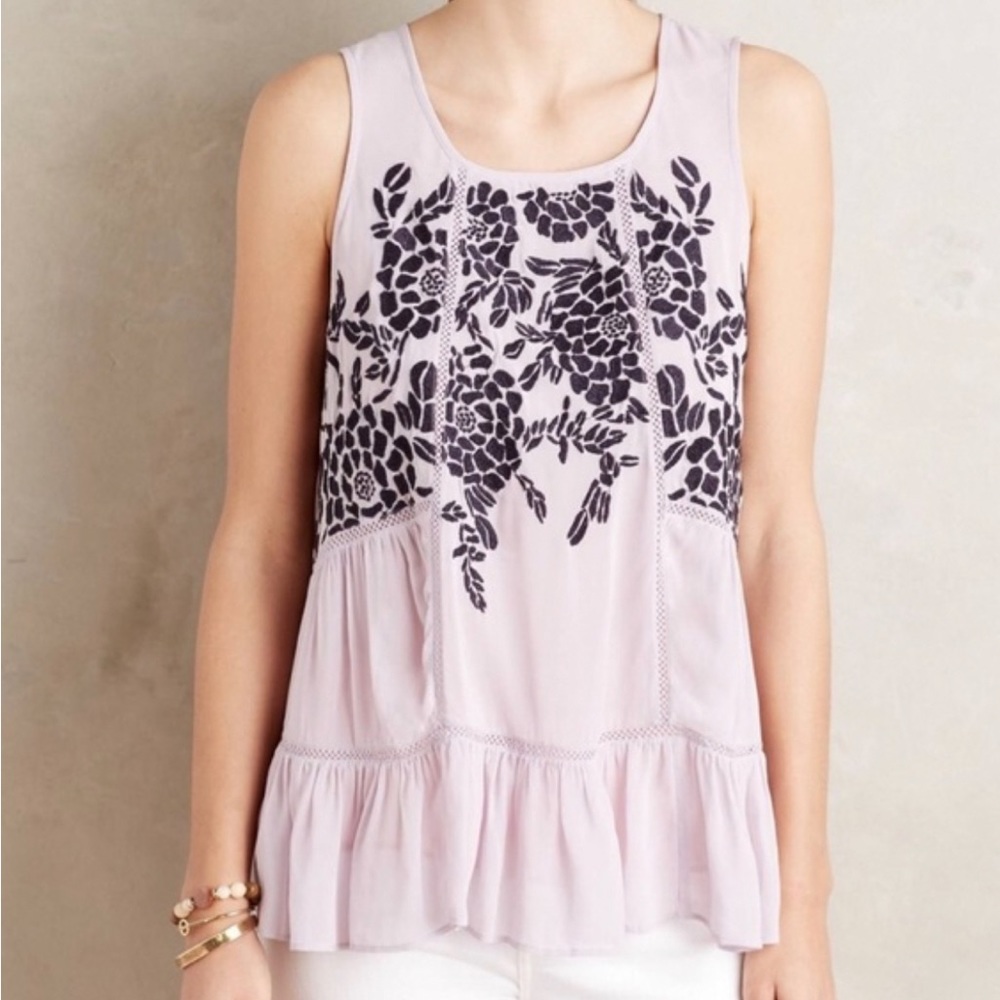 Anthropologie Floreat Roselle Blouse Lavender